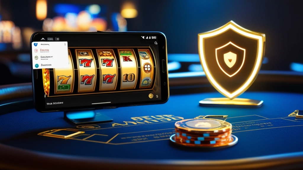 Android APK installation screen beside glowing casino reels